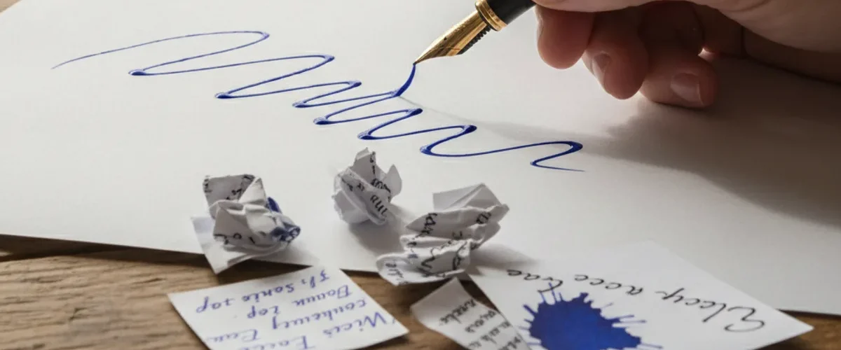 ecrire stylo plume papier glace